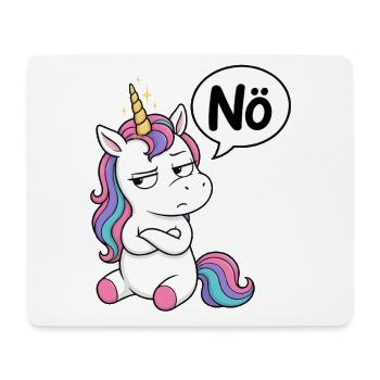 Genervtes Einhorn Nö - Mousepad (Querformat) - Weiß - Vorne
