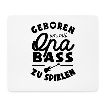 Geboren um mit Opa Bass zu spielen - Mousepad (Querformat) - Weiß - Vorne