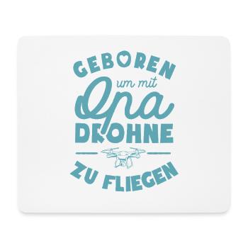 Geboren um mit Opa Drohne zu fliegen - Mousepad (Querformat) - Weiß - Vorne