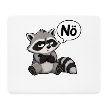 Störrischer Waschbär Nö-Sprechblase - Mousepad (Querformat) - Weiß - Vorne