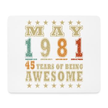 Mai 1981: 45 Jahre Awesome - Mousepad (Querformat) - Weiß - Vorne