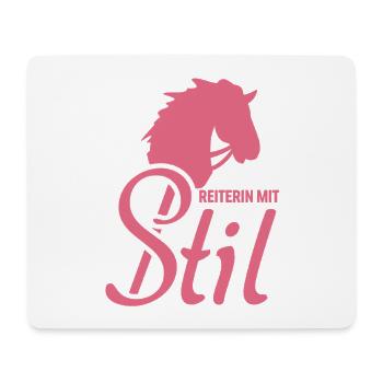 Hobby Horse - Reitsport - Reiterin mit Stil - Mousepad (Querformat) - Weiß - Vorne