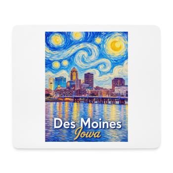 Des Moines Iowa Sternennacht - Mousepad (Querformat) - Weiß - Vorne