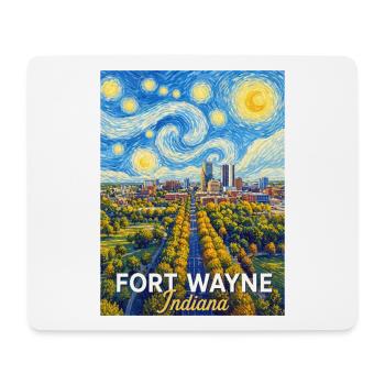 Fort Wayne, Indiana Sternennacht - Mousepad (Querformat) - Weiß - Vorne