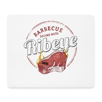 Ribeye Barbecue Rindfleisch BBQ Rib Eye Design - Mousepad (Querformat) - Weiß - Vorne