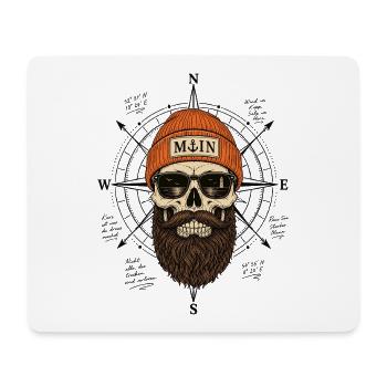 Moin Totenkopf Seemann Norddeutschland Shirt - Mousepad (Querformat) - Weiß - Vorne