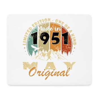 1951 Made in May Original - Mousepad (Querformat) - Weiß - Vorne