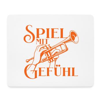 Trompete - Spiel mit Gefühl für Trompeter - Mousepad (Querformat) - Weiß - Vorne