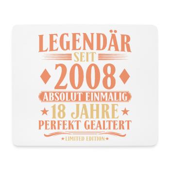 2008 Geboren - Absolut Einmalig 18. Geburtstag - Mousepad (Querformat) - Weiß - Vorne