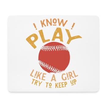 Jouer comme une fille – Puissance du baseball - Tapis de souris (format paysage) - blanc - Devant