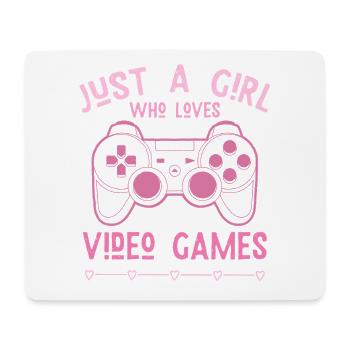 Just a Girl Love Video Games – Gamerin - Tapis de souris (format paysage) - blanc - Devant