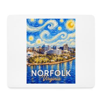 Norfolk Skyline Sternennacht - Mousepad (Querformat) - Weiß - Vorne
