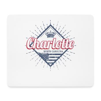 Charlotte City, Caroline du Nord, États-Unis - Tapis de souris (format paysage) - blanc - Devant