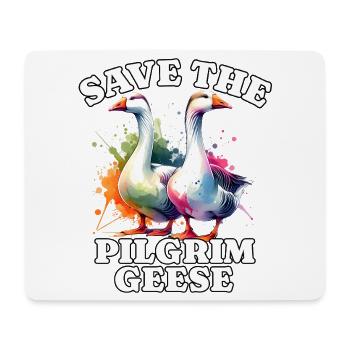 Pilgrim Gans Save Pilgrim Goose - Mousepad (Querformat) - Weiß - Vorne