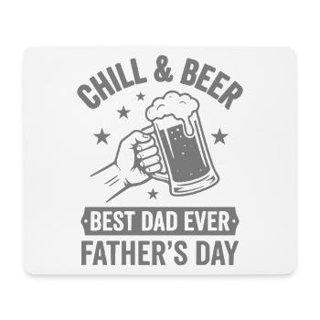 CHILL & BEER BEST DAD’S EVER Logo de la fête des pères - Tapis de souris (format paysage) - blanc - Devant