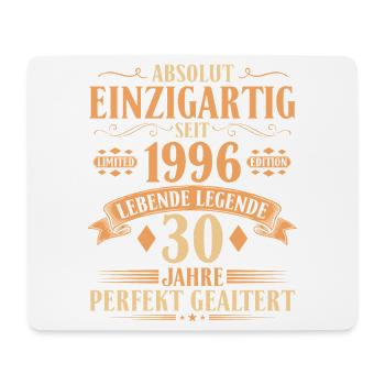 Einzigartig seit 1996 - 30. Geburtstag Vintage - Mousepad (Querformat) - Weiß - Vorne
