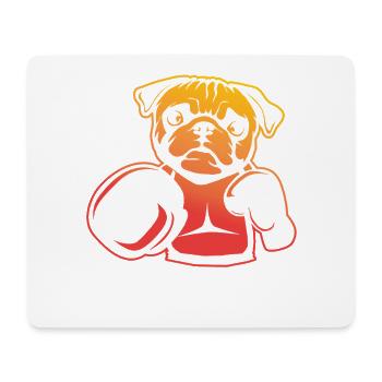 Boxender Mops – Pug Boxer Spaß - Mousepad (Querformat) - Weiß - Vorne