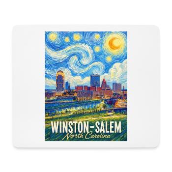Winston-Salem, Caroline du Nord - Tapis de souris (format paysage) - blanc - Devant