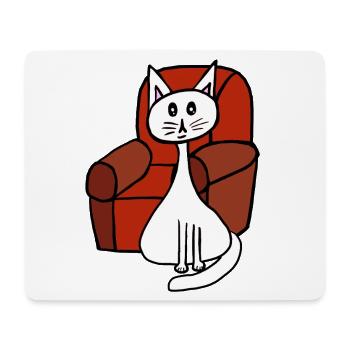 Feierabend Katze Katzen Haustiere 80er  - Mousepad (Querformat) - Weiß - Vorne