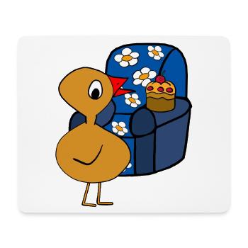 Küken Muffin Sessel Feierabend Huhn - Mousepad (Querformat) - Weiß - Vorne
