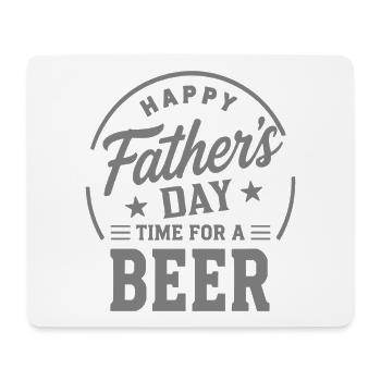 HAPPY FATHERS DAY TIME FOR A BEER Papa Emblem - Mouse Pad (horizontal) - white - Front