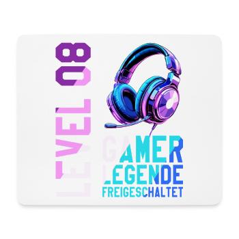 8. Geburtstag Junge Mädchen Gaming Level 8 Jahre - Mousepad (Querformat) - Weiß - Vorne