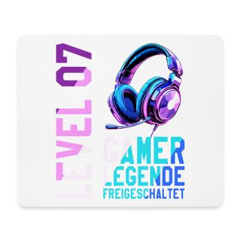 7. Geburtstag Junge Mädchen Gaming Level 7 Jahre - Mousepad (Querformat) - Weiß - Vorne