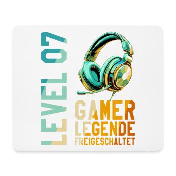 7. Geburtstag Junge Mädchen Gaming Level 7 Jahre - Mousepad (Querformat) - Weiß - Vorne