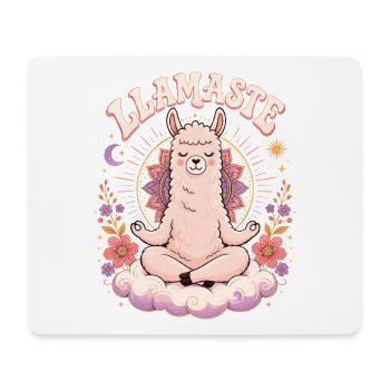 Llamaste Lama Yoga Mandala Shirt - Mousepad (Querformat) - Weiß - Vorne