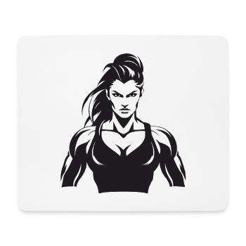 Muscles féminins - Tapis de souris (format paysage) - blanc - Devant