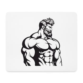 Bodybuilder Fitness Muscles - Tapis de souris (format paysage) - blanc - Devant