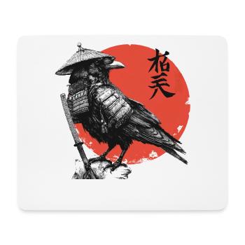 Raven Samurai in Red Sun - Mouse Pad (horizontal) - white - Front