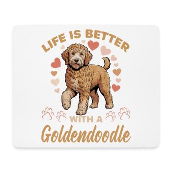 Race de chien Goldendoodle - Tapis de souris (format paysage) - blanc - Devant