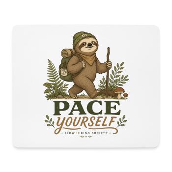 Takt dich beim Faultierwandern - Mousepad (Querformat) - Weiß - Vorne