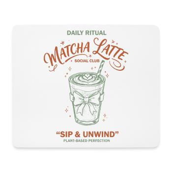 Daily Ritual Matcha Latte Social Club Sip And - Mouse Pad (horizontal) - white - Front