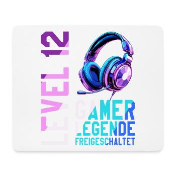 12. Geburtstag Junge Mädchen Gaming Level 12 Jahre - Mousepad (Querformat) - Weiß - Vorne
