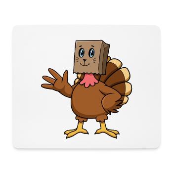 Graphique de Thanksgiving de Miaou Miaou Dinde Chat - Tapis de souris (format paysage) - blanc - Devant