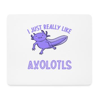 Ich liebe meinen Lavender Purple Axolotl - Mousepad (Querformat) - Weiß - Vorne
