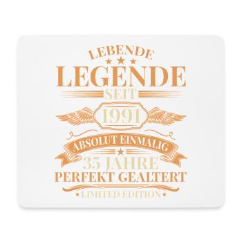 Baujahr 1991 Lebende Legende – 35. Geburtstag - Mousepad (Querformat) - Weiß - Vorne