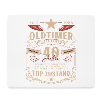 40. Geburtstag Geschenk Mann Oldtimer Vintage 1986 - Mousepad (Querformat) - Weiß - Vorne