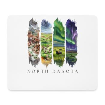 North Dakota Travel Badlands & Peace Garden State - Mouse Pad (horizontal) - white - Front