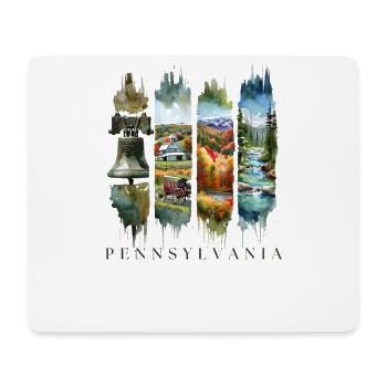 Voyage en Pennsylvanie – Liberty Bell & Autumn Spirit - Tapis de souris (format paysage) - blanc - Devant