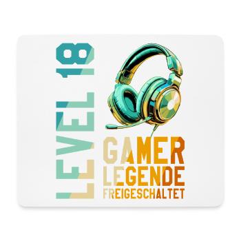 18. Geburtstag Junge Mädchen Gaming Level 18 Jahre - Mousepad (Querformat) - Weiß - Vorne