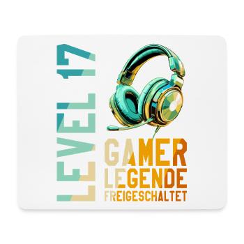 17. Geburtstag Junge Mädchen Gaming Level 17 Jahre - Mousepad (Querformat) - Weiß - Vorne