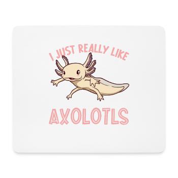 J’adore mon Axolotl Arlequin - Tapis de souris (format paysage) - blanc - Devant