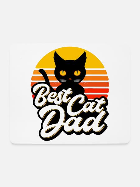 Best Cat Dad Funny Cat Sunset For Animal Enthusias - Mousepad (Querformat) - Weiß