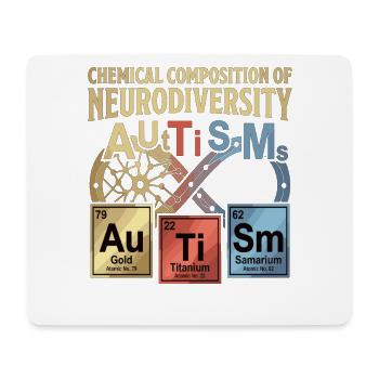 Tableau périodique de la chimie de l’autisme de la neurodiversité - Tapis de souris (format paysage) - blanc - Devant