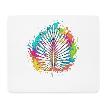 Colorful palm fan color explosion - Mouse Pad (horizontal) - white - Front