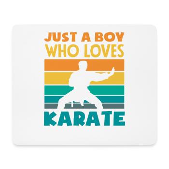 Juste un garçon qui adore les arts martiaux rétro de karaté - Tapis de souris (format paysage) - blanc - Devant