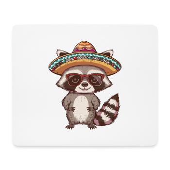 Waschbär Lustig Sombrero - Mousepad (Querformat) - Weiß - Vorne